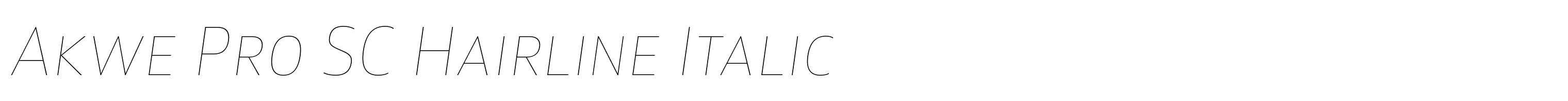 Akwe Pro SC Hairline Italic